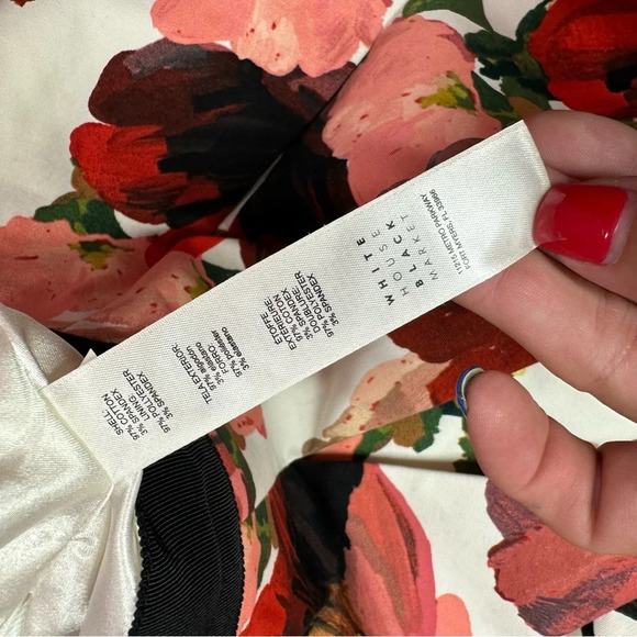 white house black market formal maxi skirt lined floral print sz 00 pockets - Picture 8 of 10